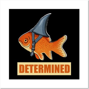 Determined Motivational, Goldfish Shark Posters and Art